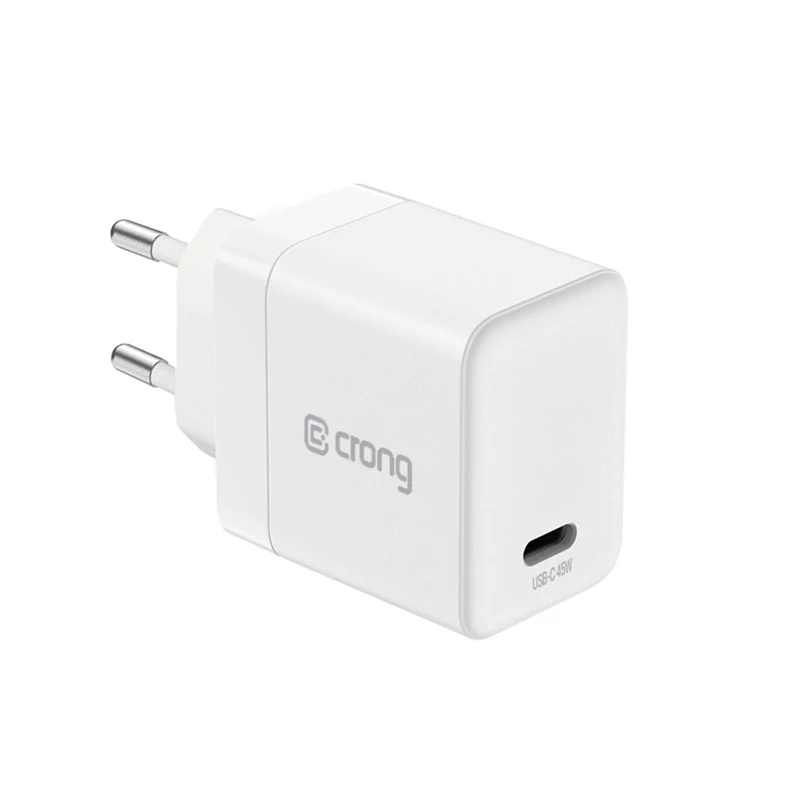 Crong Ultra Compact GaN USB-C 45W PD 3.0 PPS caricabatterie da parete (bianco)