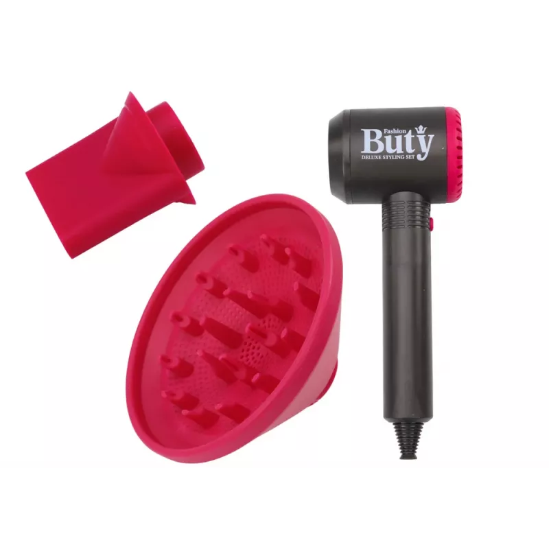 LEAN TOYS Asciugacapelli giocattolo con diffusore per asciugare e acconciare per bambini