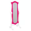 LEAN TOYS Set mobili per bambole armadio con specchio e appendini rosa