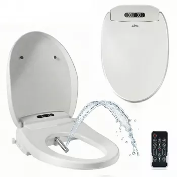MEDIA-TECH Smart Toilet Seat MT5705 Bidet elettronico con sedile riscaldato, lavaggio con acqua calda, asciugatore, neutralizzatore di odori, luce notturna, telecomando