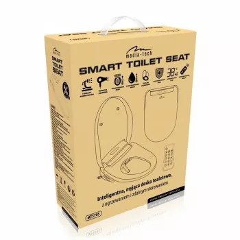 MEDIA-TECH Smart Toilet Seat MT5705 Bidet elettronico con sedile riscaldato, lavaggio con acqua calda, asciugatore, neutralizzatore di odori, luce notturna, telecomando