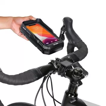 WILDMAN FK4 Borsa da telaio per bici con supporto per cellulare – nero