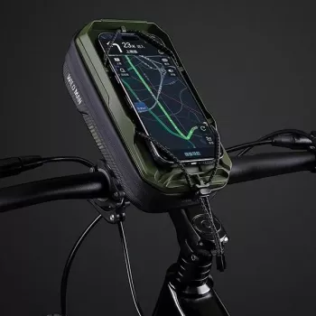 WILDMAN Borsa da telaio per bici GX330 con supporto per cellulare, verde