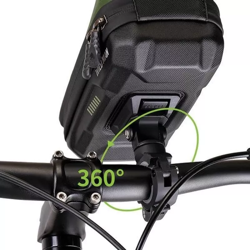 WILDMAN Borsa da telaio per bici GX330 con supporto per cellulare, verde