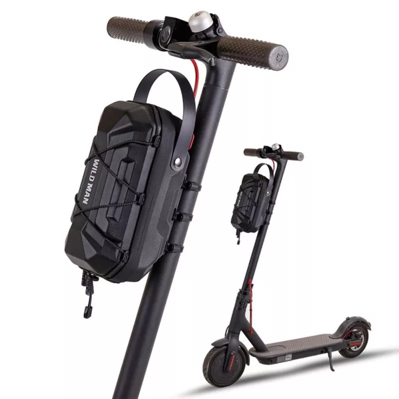 WILDMAN GD6XPlus Borsa da manubrio per monopattino elettrico, borsa da portapacchi, nero