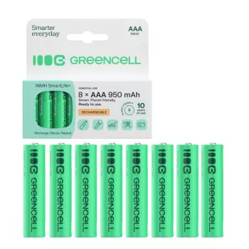 GREEN CELL batterie ricaricabili 8xAAA HR03 950mAh NiMH