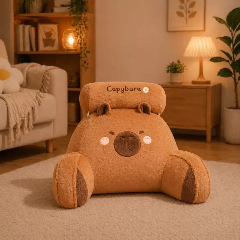 LEAN TOYS schienale poltrona supporto lombare per poltrona letto capibara marrone 60 x 40 cm