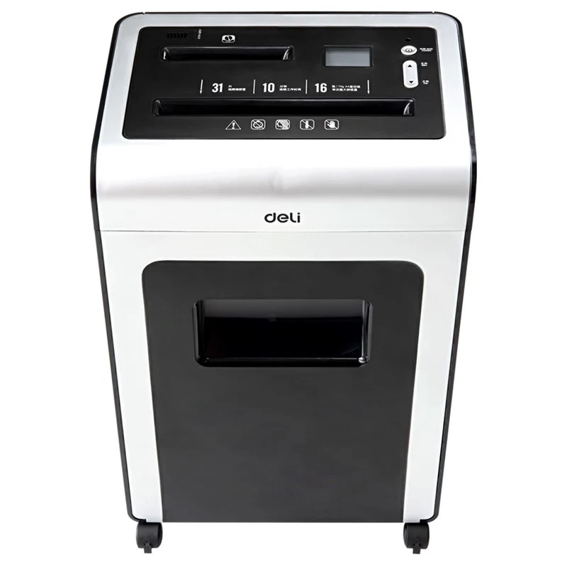 DELI E9917EU distruggidocumenti a taglio incrociato, 10 fogli, 20L, nero