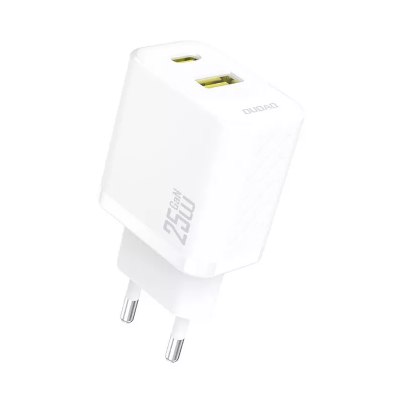 Dudao A26TEU GaN 25W USB-C USB-A caricabatterie da parete bianco