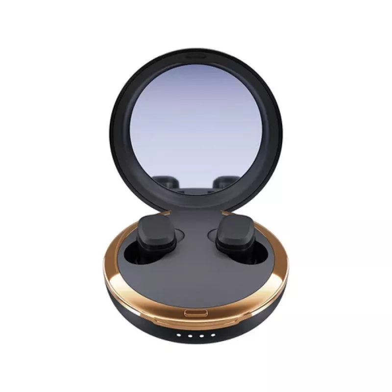 Happy Plugs Adore Cuffie In-Ear Wireless con Custodia di Ricarica a Specchio (Nero)