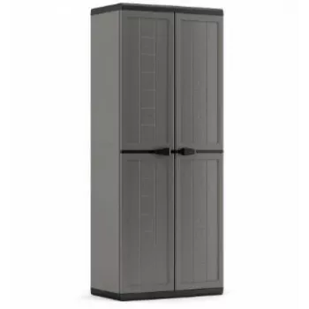 KETER Armadio da giardino Jolly IT - grigio/nero, 200L, armadio da esterno con serratura