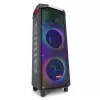 AIWA Power Audio Speaker KBTUS-710MKII 700W diffusore per feste portatile con Bluetooth, USB, SD, AUX, radio FM, luci LED, manico a trolley, ruote, telecomando, microfono