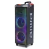AIWA Power Audio Speaker KBTUS-710MKII 700W diffusore per feste portatile con Bluetooth, USB, SD, AUX, radio FM, luci LED, manico a trolley, ruote, telecomando, microfono