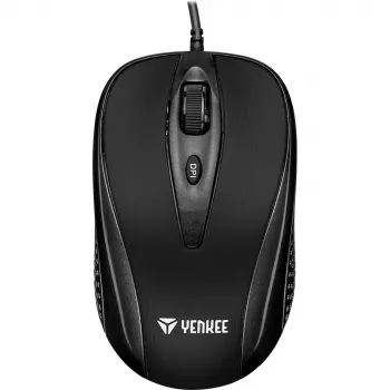 YENKEE YMS 1025 BK QUITO Mouse USB con cavo, ottico, 1000 DPI, 4 tasti, nero