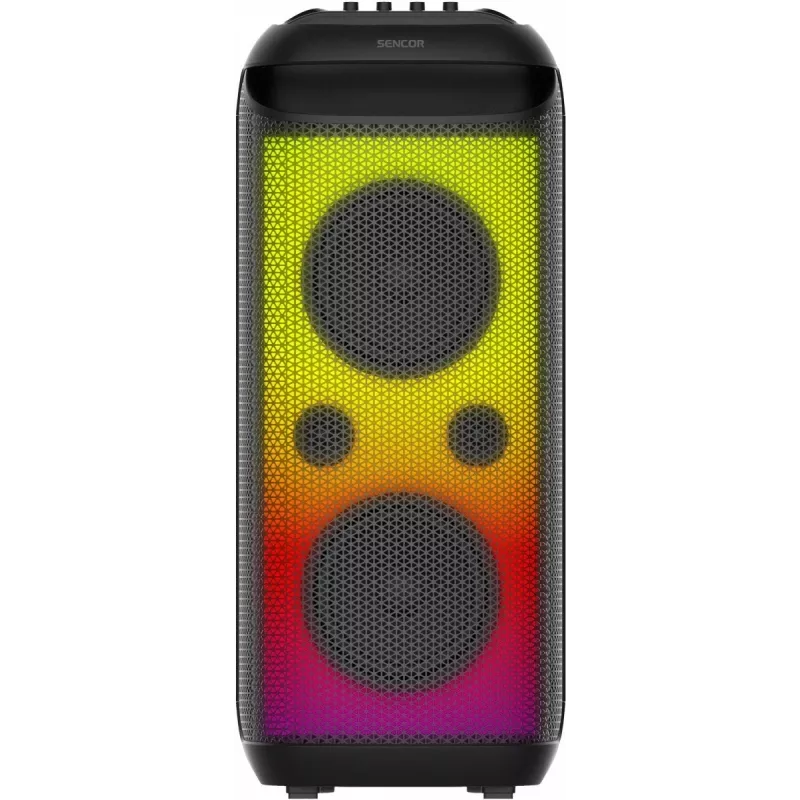 SENCOR Partycon CORE Power 140W Altoparlante Bluetooth portatile con TWS, IPX4, LED RGB, karaoke, nero