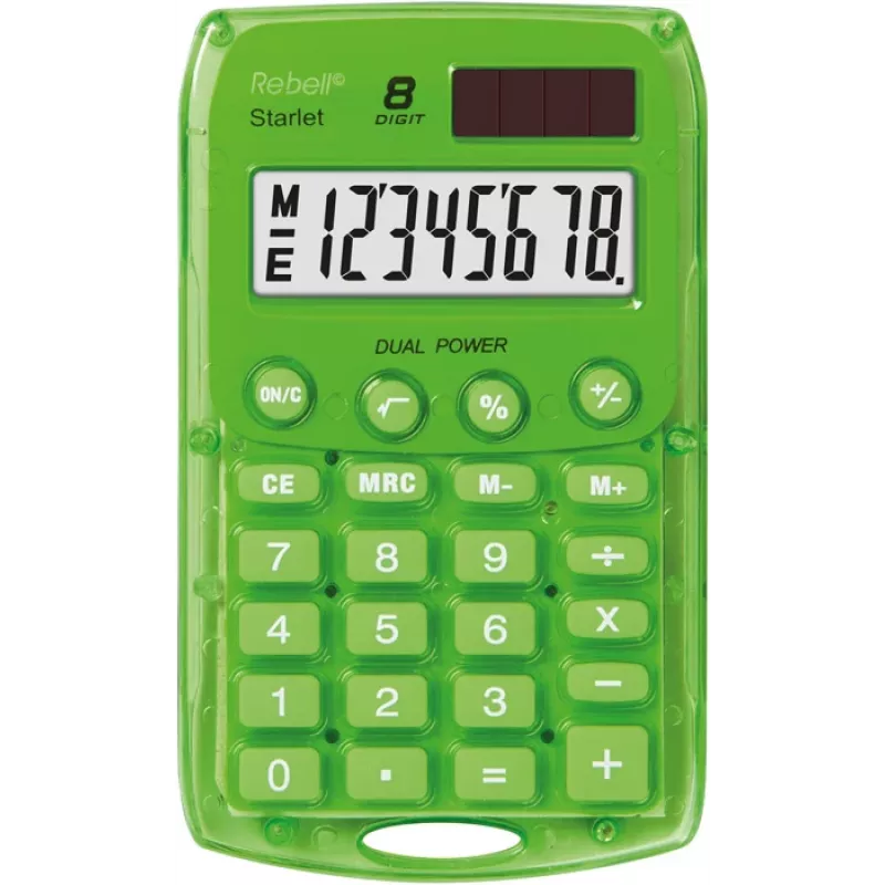 Rebell Starlet G calcolatrice tascabile, 8 cifre, verde