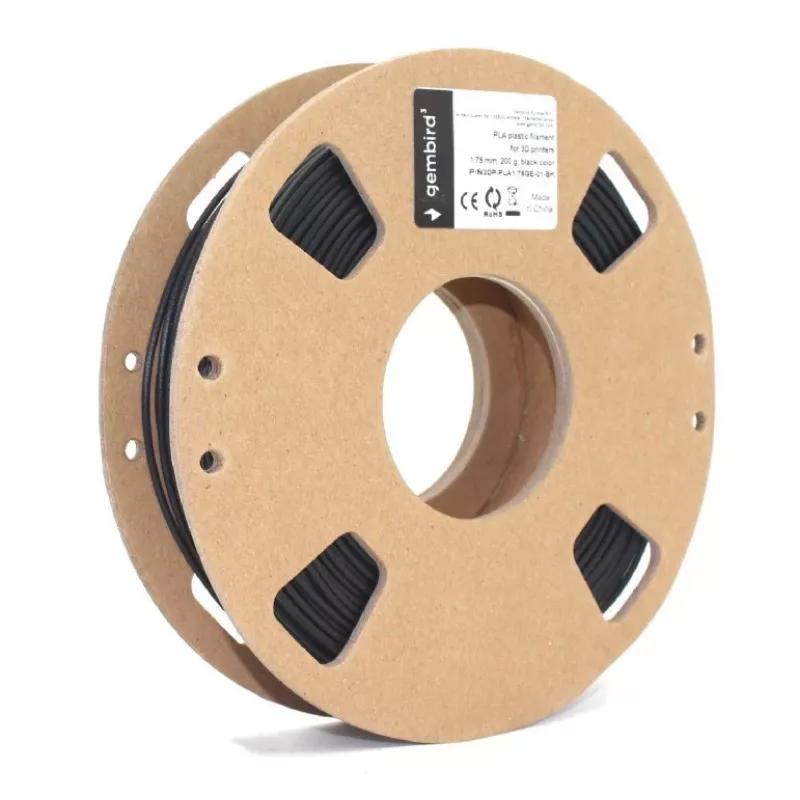 Gembird filamento PLA 1,75 mm nero 200 g