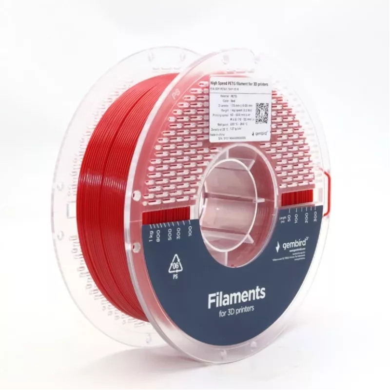GEMBIRD filamento PETG High Speed, 1,75 mm, 1 kg, rosso