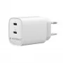 Gembird TA-UC-2C-PD45-01-W caricabatterie da parete USB-C doppia porta 45W bianco