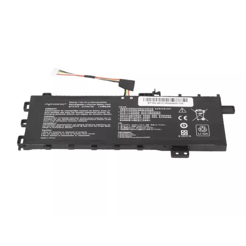 MITSU batteria ricaricabile B21N1818 per Asus Vivobook 15 A512 R512 X512 - 4150 mAh (32 Wh)