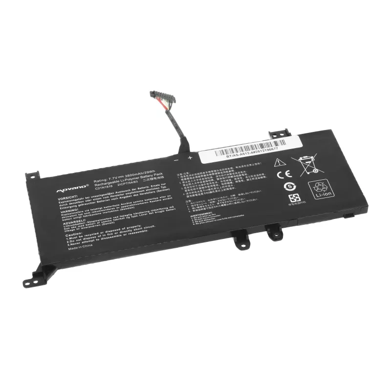 MITSU batteria ricaricabile B21N1818-2 per Asus X512FA X512UF X509FB X509FA X509FJ X509 - 3800 mAh (29 Wh)