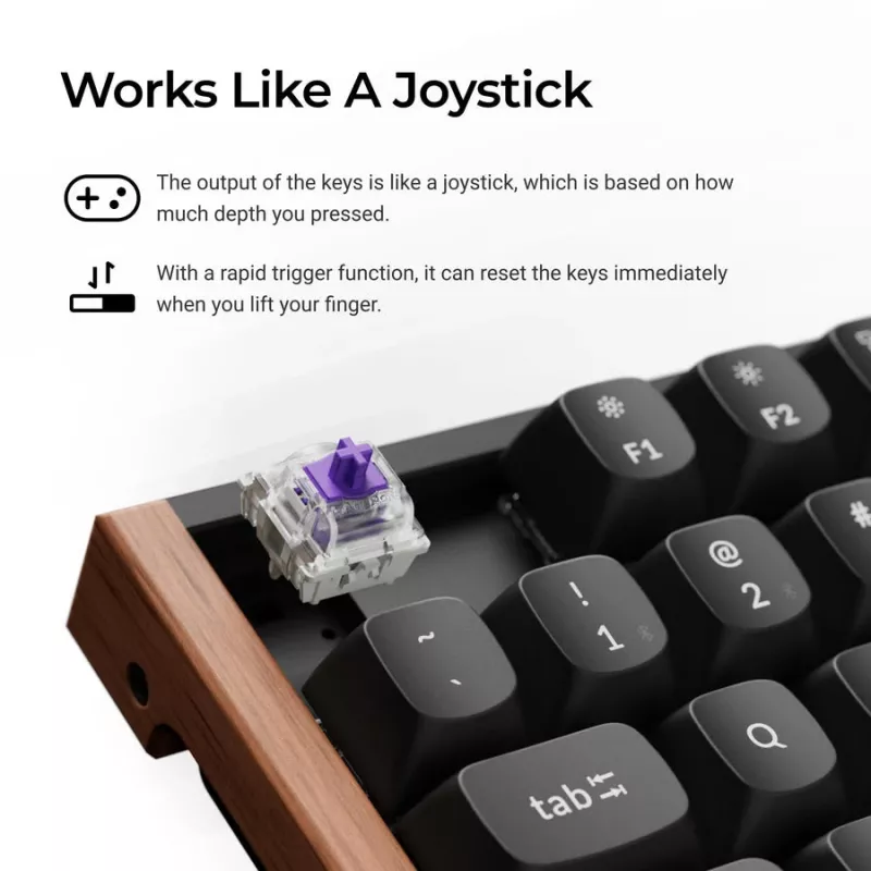Keychron K8H-F1 75% Magnetic Wood tastiera da gaming nera