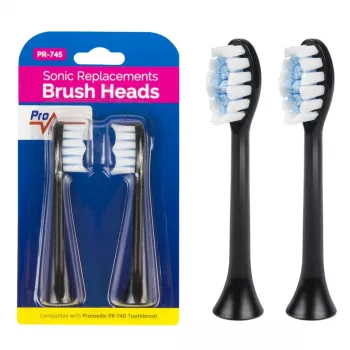Set di spazzole di ricambio PR-745 B Promedix – 2 testine morbide per spazzolino sonico