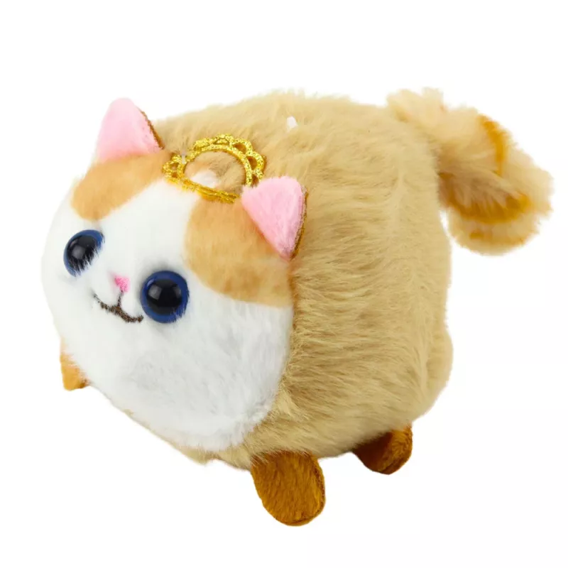 LEAN TOYS Gattino di peluche mascotte con coda che dondola marrone e bianco