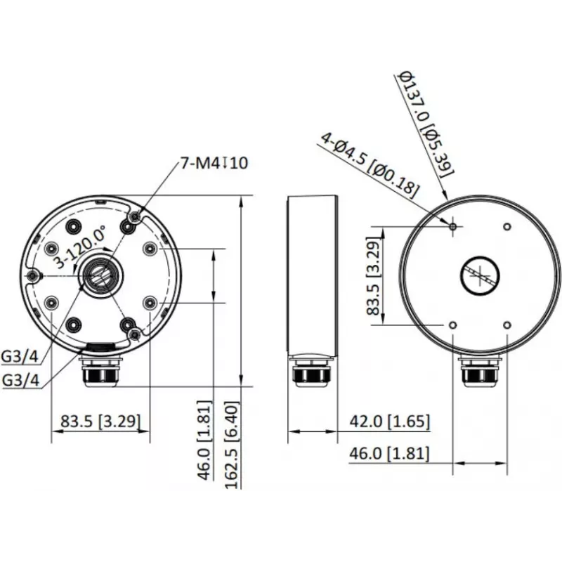 Adattatore Hikvision DS-1280ZJ-PT6-Y, nero