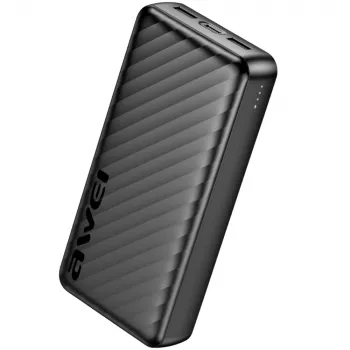 AWEI P6K Pro power bank 20000mAh 2xUSB-A/USB-C nero