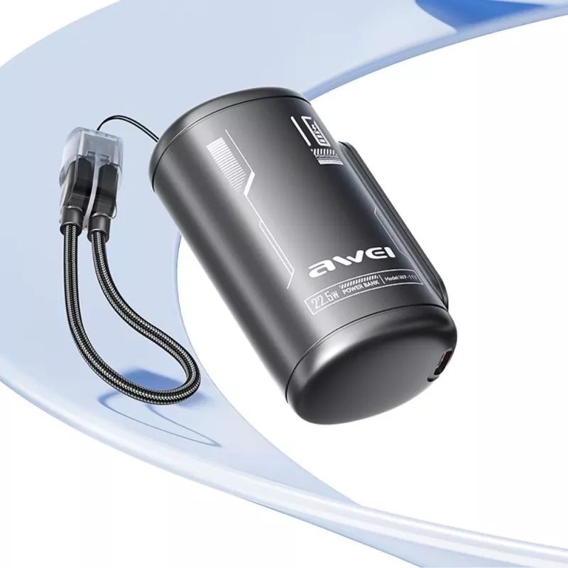 AWEI WP-117 power bank 10000mAh 22.5W 3C2xUSB-C nero