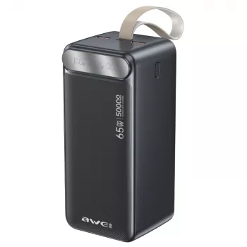 AWEI PA-81 power bank 50000mAh 65W PD 2xUSB-A/USB-C nero