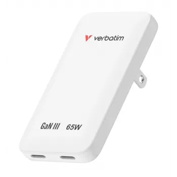 Verbatim Slim GaN Charger 2 Port 65W (EU/UK/US) bianco