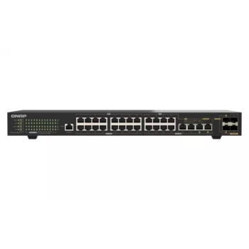QNAP QSW-M2130P-2C2S26T switch rackmount managed Layer 2 26 porte 2.5GbE PoE++ con 2x 10GbE SFP+ e 2x porte combo 10GbE, budget PoE 370W