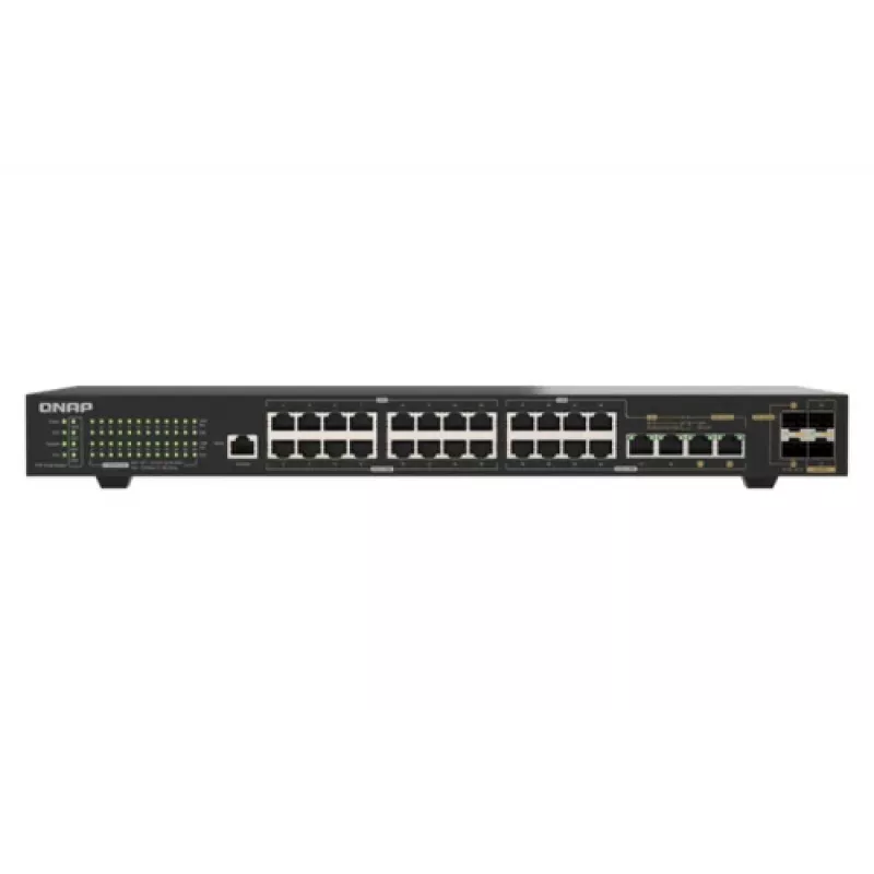 QNAP QSW-M2130P-2C2S26T switch rackmount managed Layer 2 26 porte 2.5GbE PoE++ con 2x 10GbE SFP+ e 2x porte combo 10GbE, budget PoE 370W