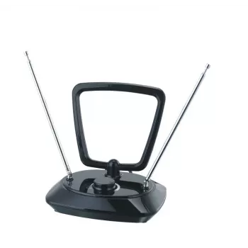 Philips SDV5200/12 Antenna da interno per TV con filtro 5G, DVB-T/T2, cavo coassiale 1,85 m, Nero