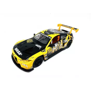 PULIO 1:24 BMW M4 GT3 Modellino auto die-cast con luce e suono, azione pull-back, portiere apribili