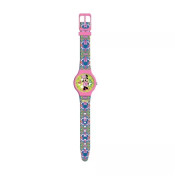 PULIO orologio analogico in scatola di latta - Disney Minnie, cinturino in pelle PU rosa, movimento al quarzo, cassa in metallo 30mm, resistente agli schizzi, bambina da 6 anni