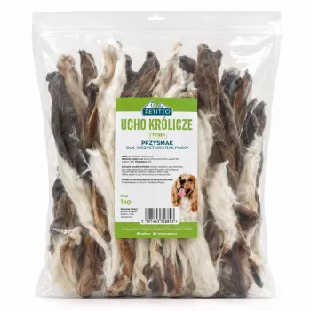 PTI PETITTO orecchio di coniglio con pelo articolo da masticare per cani - 1 kg