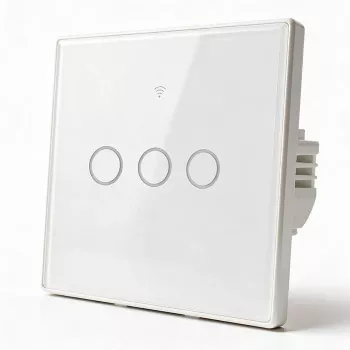 Qoltec interruttore luce smart touch 3 vie Wi-Fi timer Tuya bianco