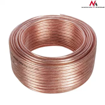 MACLEAN MCTV-512 cavo per altoparlanti 100m 2x1,5mm² trasparente OFC in matassa