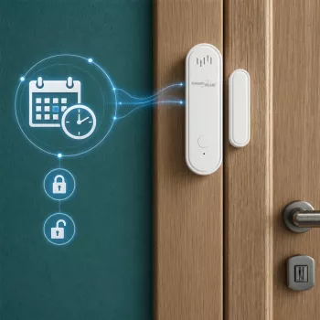 GREENBLUE GB478 sensore porta/finestra WiFi wireless – contatto magnetico intelligente, app Tuya & Gosund, Alexa/Google, a batteria, bianco