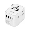 Crong One World Adattatore da viaggio GaN 45W UK/EU/US/AU Bianco