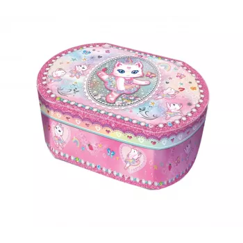 PULIO Scatola musicale ovale - Gatto ballerina Pecoware