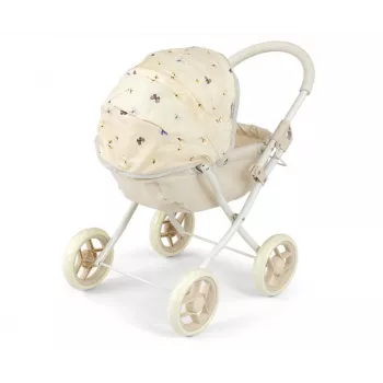 MILLY MALLY Passeggino per bambole Dori NATURE - Legno naturale, design scandinavo classico, per bambole fino a 45 cm, da 12 mesi