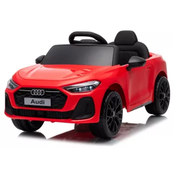 LEAN CARS Audi A5L HL788 Rosso 12V Auto elettrica per bambini con telecomando per genitori, ruote EVA, luci LED, pannello musicale, cintura di sicurezza, sedile in similpelle, per bambini da 3-6 anni
