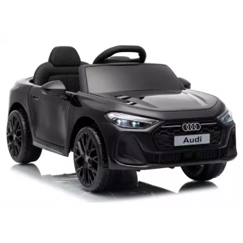 LEAN CARS Audi A5L HL788 Nero 12V Auto per bambini a batteria con telecomando per genitori, luci LED, MP3, ruote in schiuma EVA, sedile in similpelle, carico max 30 kg, per bambini da 3-8 anni