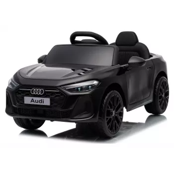 LEAN CARS Audi A5L HL788 Nero 12V Auto per bambini a batteria con telecomando per genitori, luci LED, MP3, ruote in schiuma EVA, sedile in similpelle, carico max 30 kg, per bambini da 3-8 anni