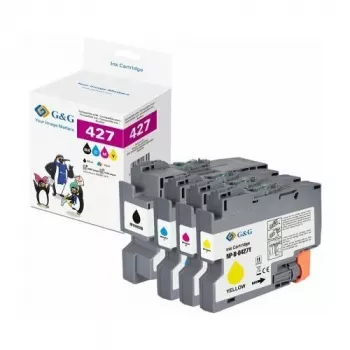 G&G set di cartucce d'inchiostro compatibili per Brother LC-427 - nero, ciano, magenta, giallo (GP-B427BKCMY-4P)