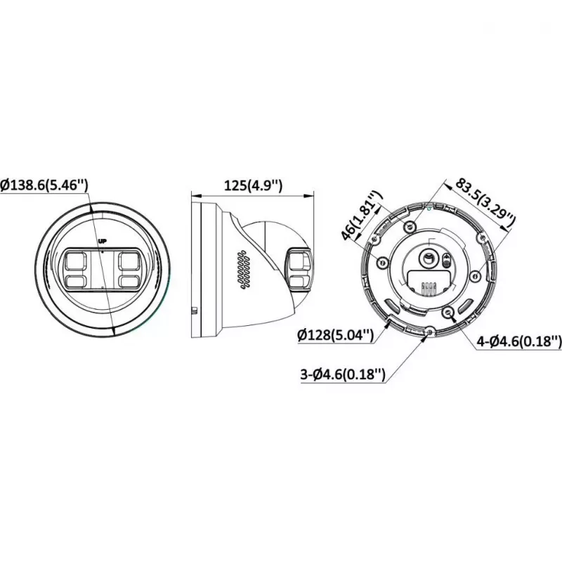 Hikvision DS-2CD2387G3P-LIS2UY/SL(180°)/O-STD nera telecamera di rete panoramica 8 MP